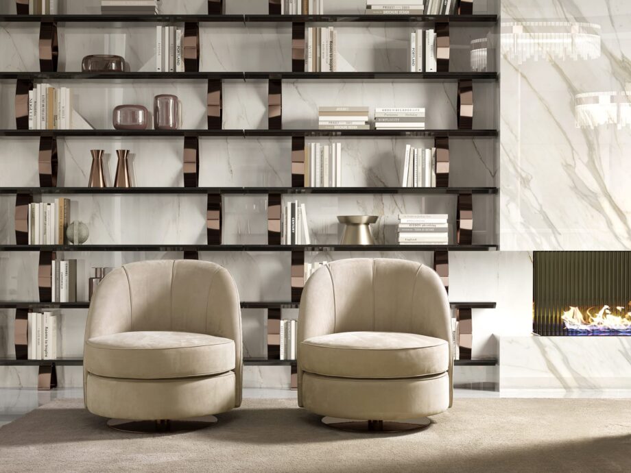 Charlotte armchair | DV home. Elegant swivel armchair with luxurious upholstery, perfect for comfort and style in any interior, handcrafted in Italy.