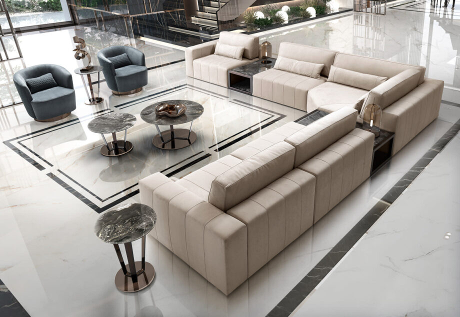 Edmond Lounge sofa | DV home. Elegant modular sofa with Italian design and luxurious upholstery, perfect for contemporary interiors.