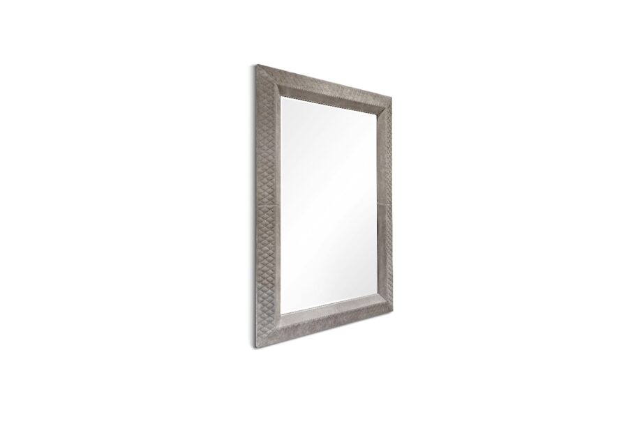 Byron mirror | DV home. Luxurious Art Deco mirror with solid wood frame, upholstered in premium leather, available in quilted finish.
