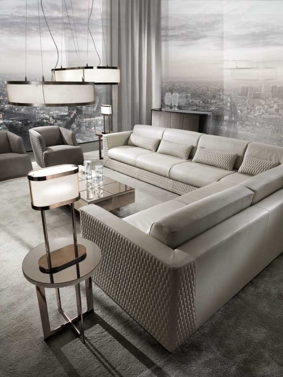 Cooper Quilt sofa | DV home. Luxurious sofa with a distinctive quilted exterior and comfortable long cushions, embodying Italian craftsmanship and contemporary elegance.