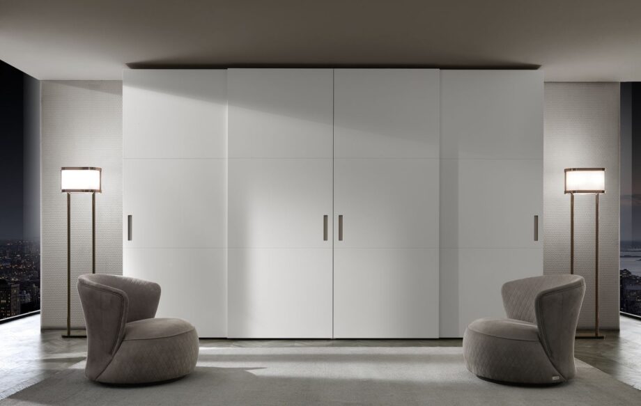 Elite wardrobe | DV home. Custom-made luxury wardrobe with sleek sliding doors and refined material finishes.