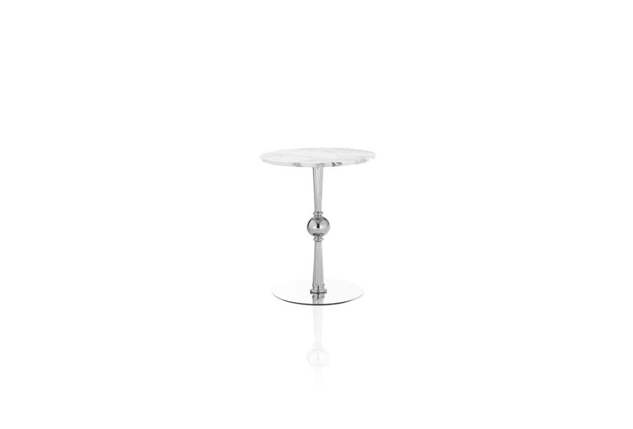 Egoist coffee table | DV home. Elegant Art Deco side table with a shining metal base and luxurious top, perfect for sophisticated interiors.