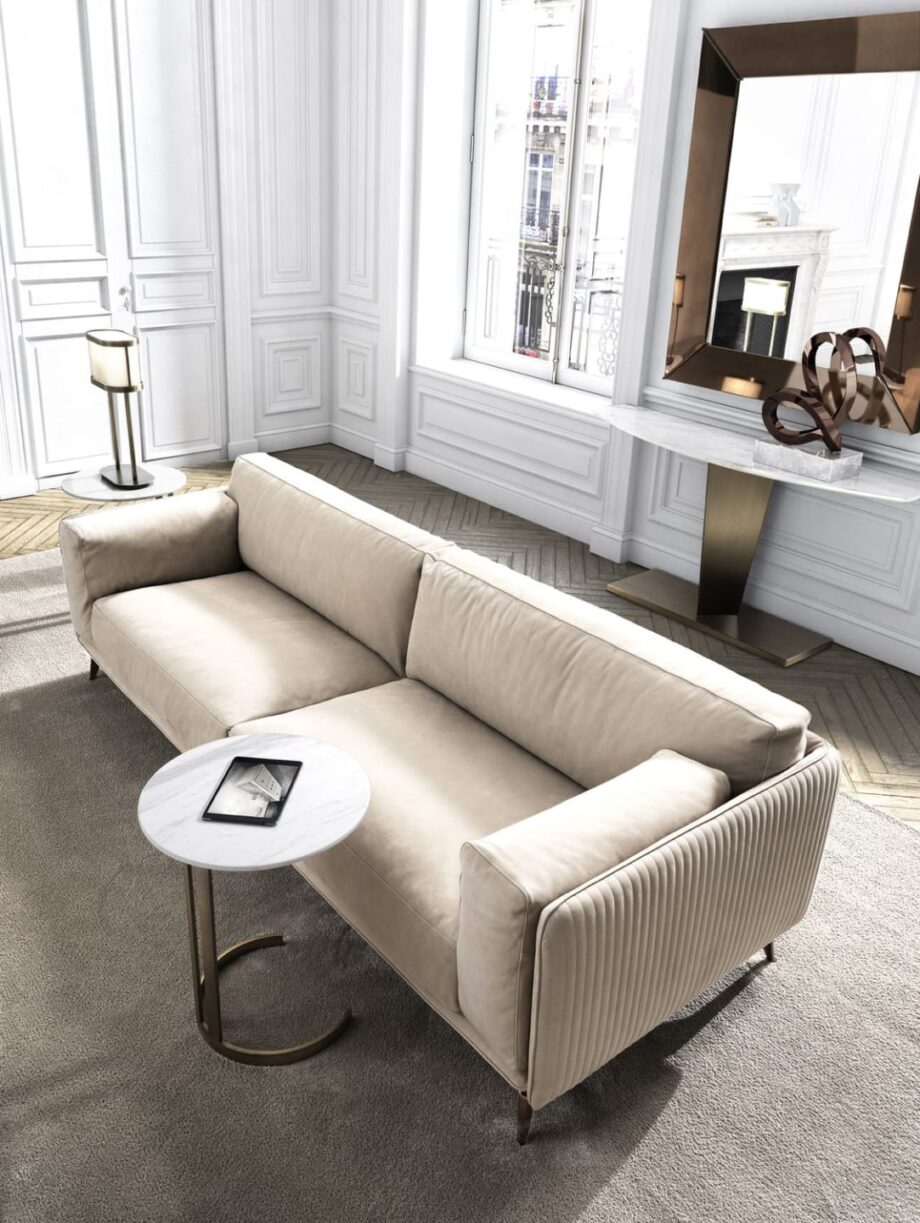 Elite sofa | DV home. Luxuriously crafted sofa with goose feather cushions and elegant metal feet, offering exceptional comfort and sophisticated design.