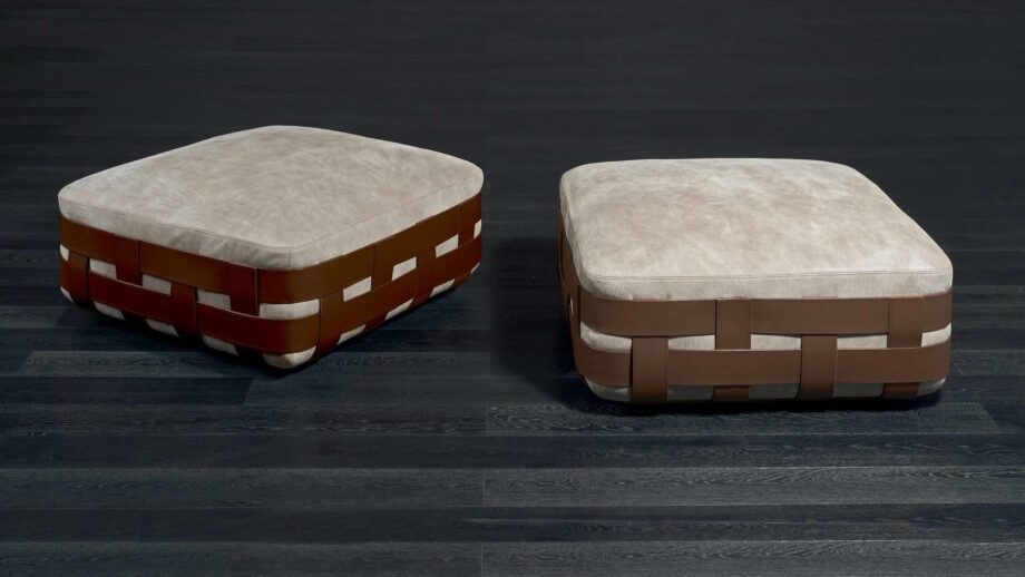 Braid pouf | Rugiano. An exquisite pouf, available in various shapes and sizes, perfect for modern interiors, offering comfort and style.