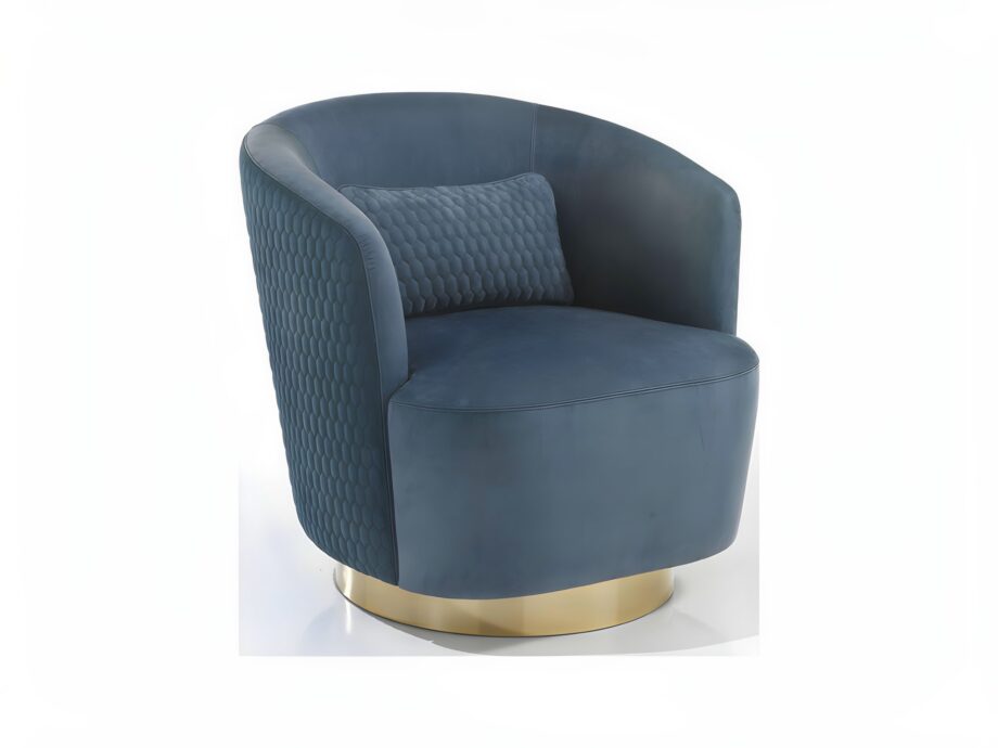 Coco Large armchair | DV home. Luxurious Art Deco swivel armchair with a polished stainless steel base and plush upholstery.