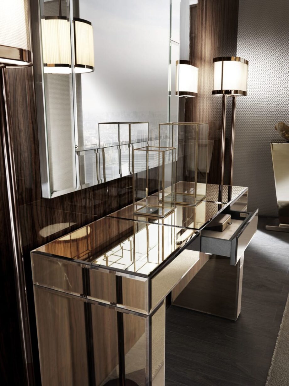 Envy mirror | DV home. Exquisite bevelled mirror available in three sophisticated finishes, perfect for luxurious Art Deco interiors.
