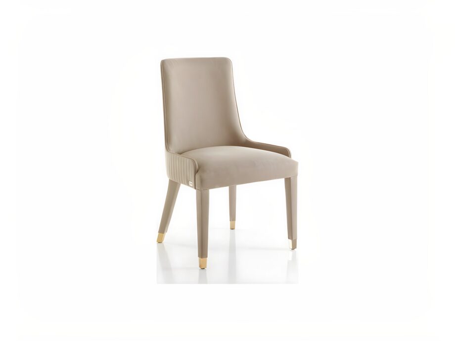 Byron Cannetè chair | DV home. Exquisite chair with ribbed back, luxurious upholstery, and steel accents, handcrafted in Italy.