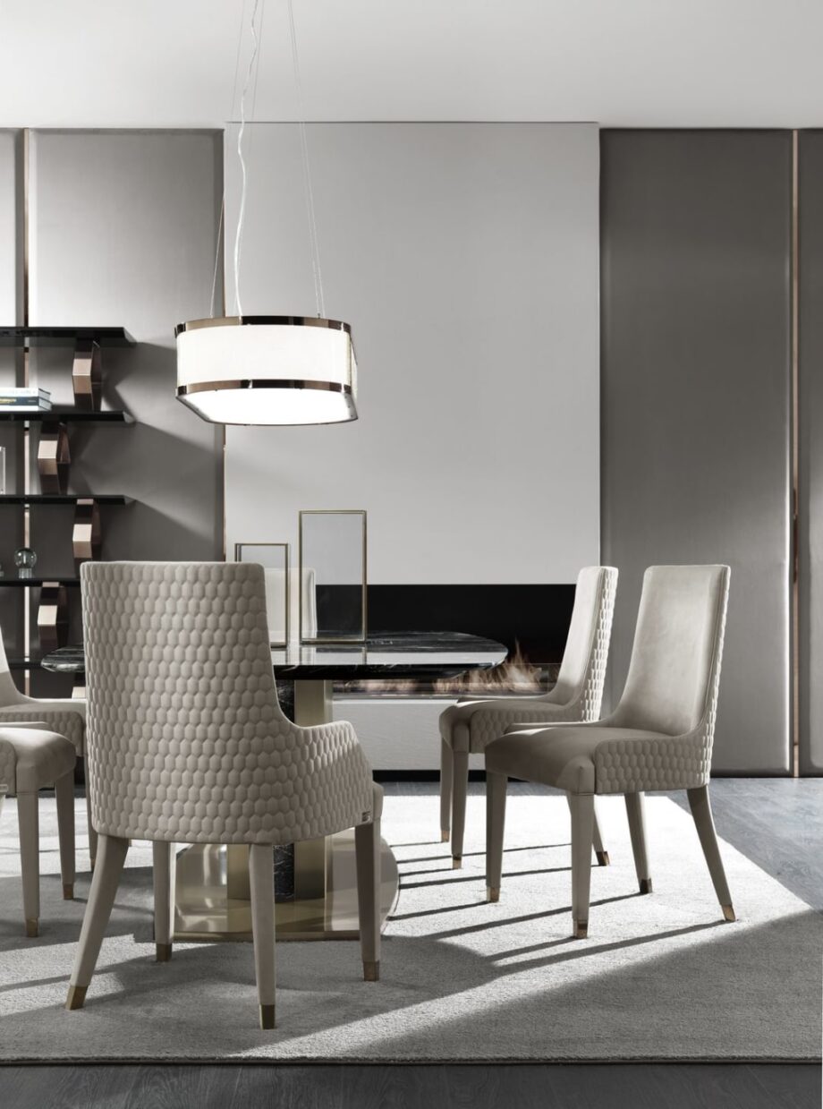 Byron chair | DV home. Exquisite upholstered armchair with a quilted back, a perfect blend of comfort and luxury.