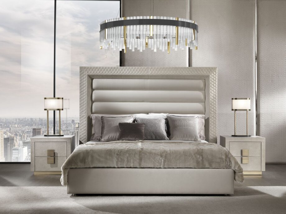 Envy bedside table | DV home. Exquisite Art Deco bedside table with mirrored, lacquered, or leather finishes, Blumotion drawers, and optional marble top.