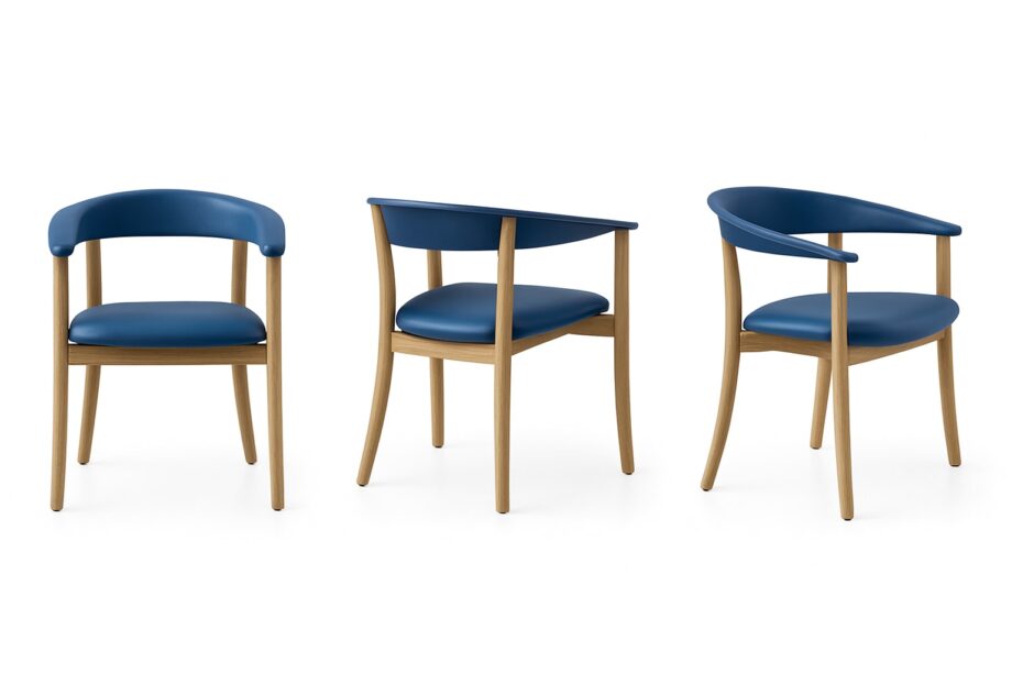 Belle chair | B&B Italia. The Belle chair features a padded seat with leather upholstery, elegant design, and durable materials for commercial use.