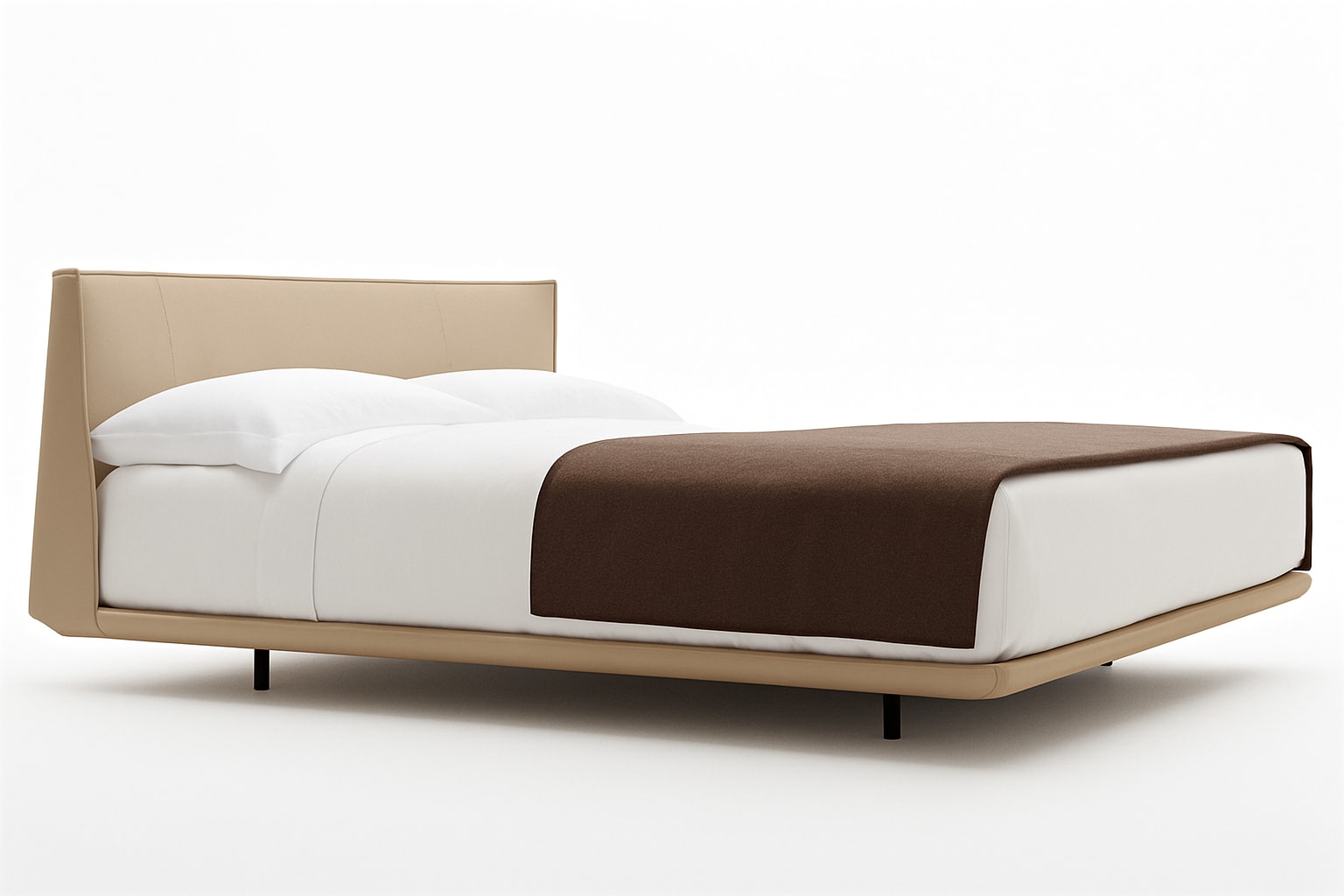 Alys bed | B&B Italia. Alys bed features a comfortable leather headboard, adjustable height, and a floating mattress effect for ultimate comfort.