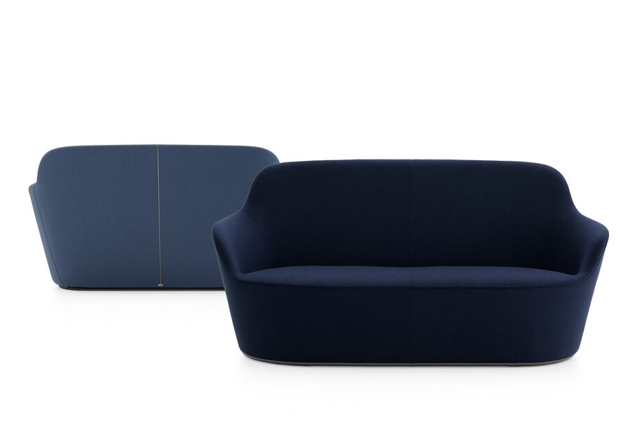 Harbor sofa | B&B Italia. Contemporary, ergonomic sofa for two with removable cover and metal zipper detail. Swivel base option available. Luxurious and comfortable.