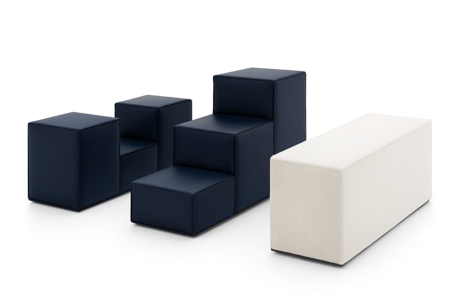 Gli Scacchi coffee table | B&B Italia. Modular chess-inspired coffee table, doubles as extra seating, made of luxurious leather and calf hide. Elegant design, easy to move.