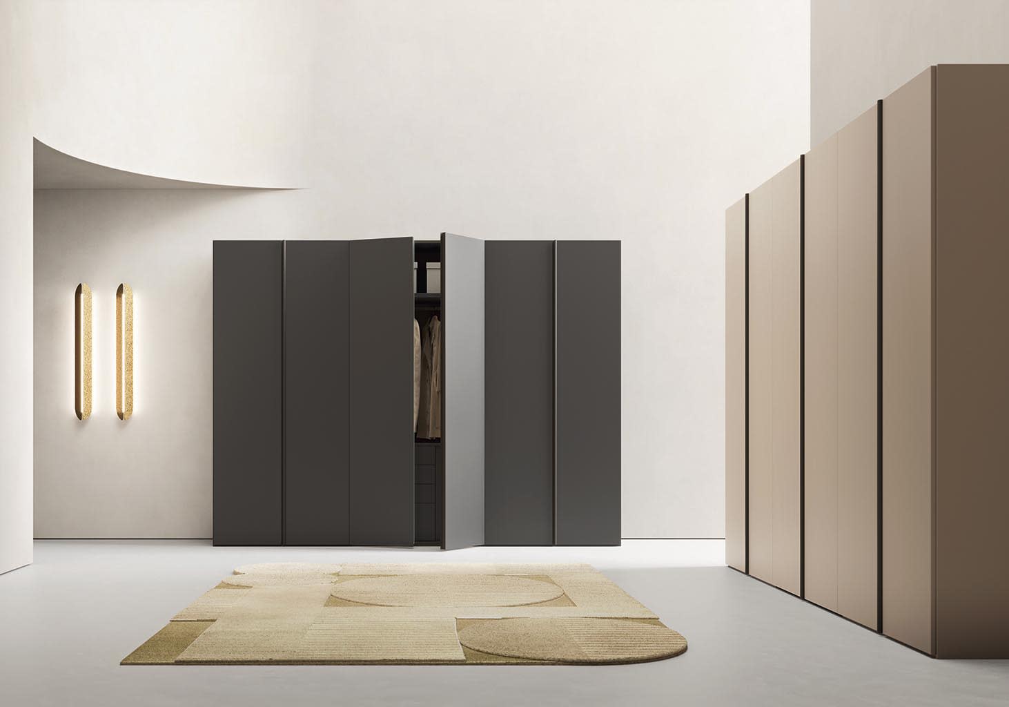 Sei Up wardrobe | ALF Dafre. Modern hinged door with clean lines for functional and elegant storage systems.