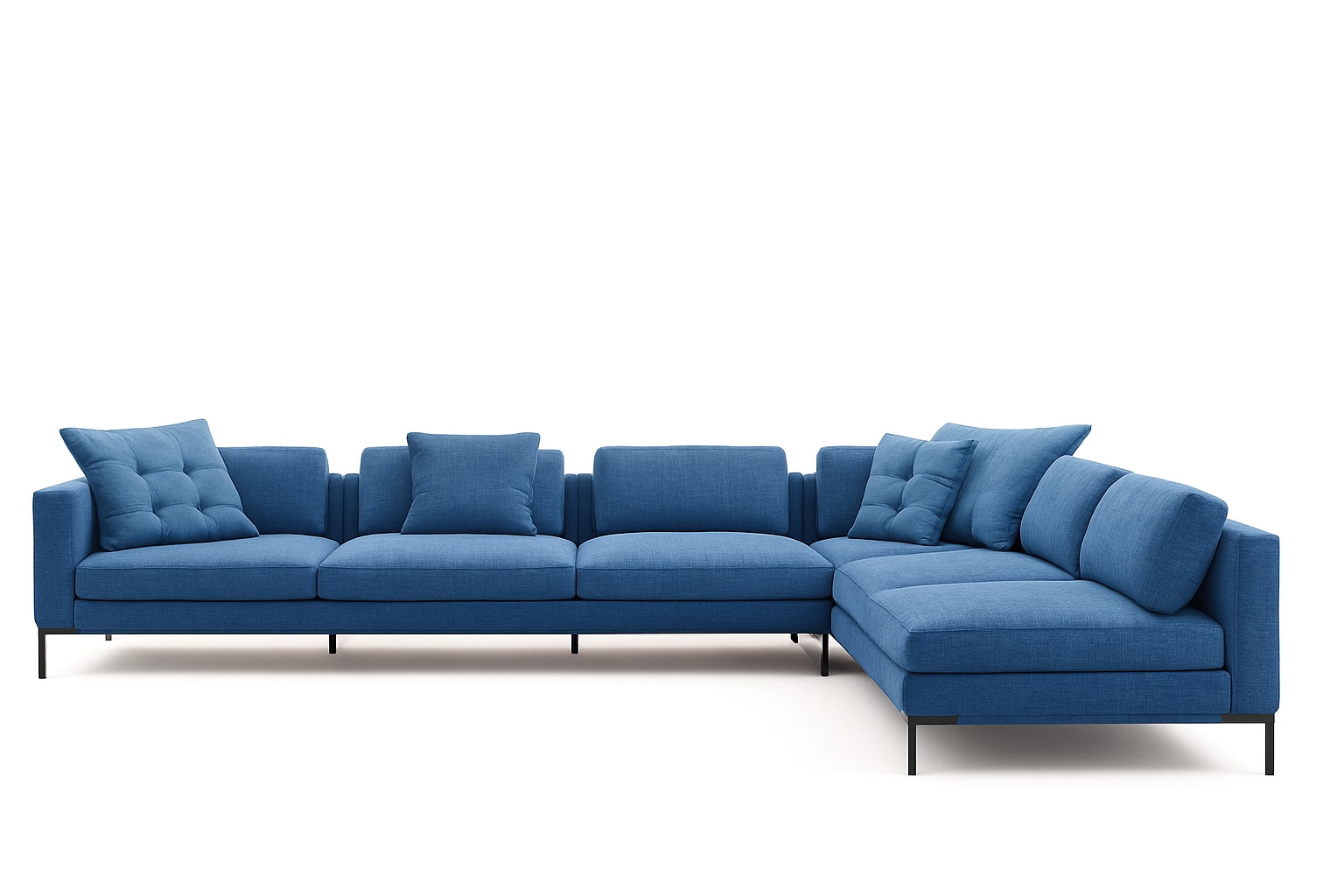 Icon sofa | Flou. Modular sofa with elegant design, handcrafted detailing, steel base, comfortable feather-filled cushions, and removable covers for easy cleaning.