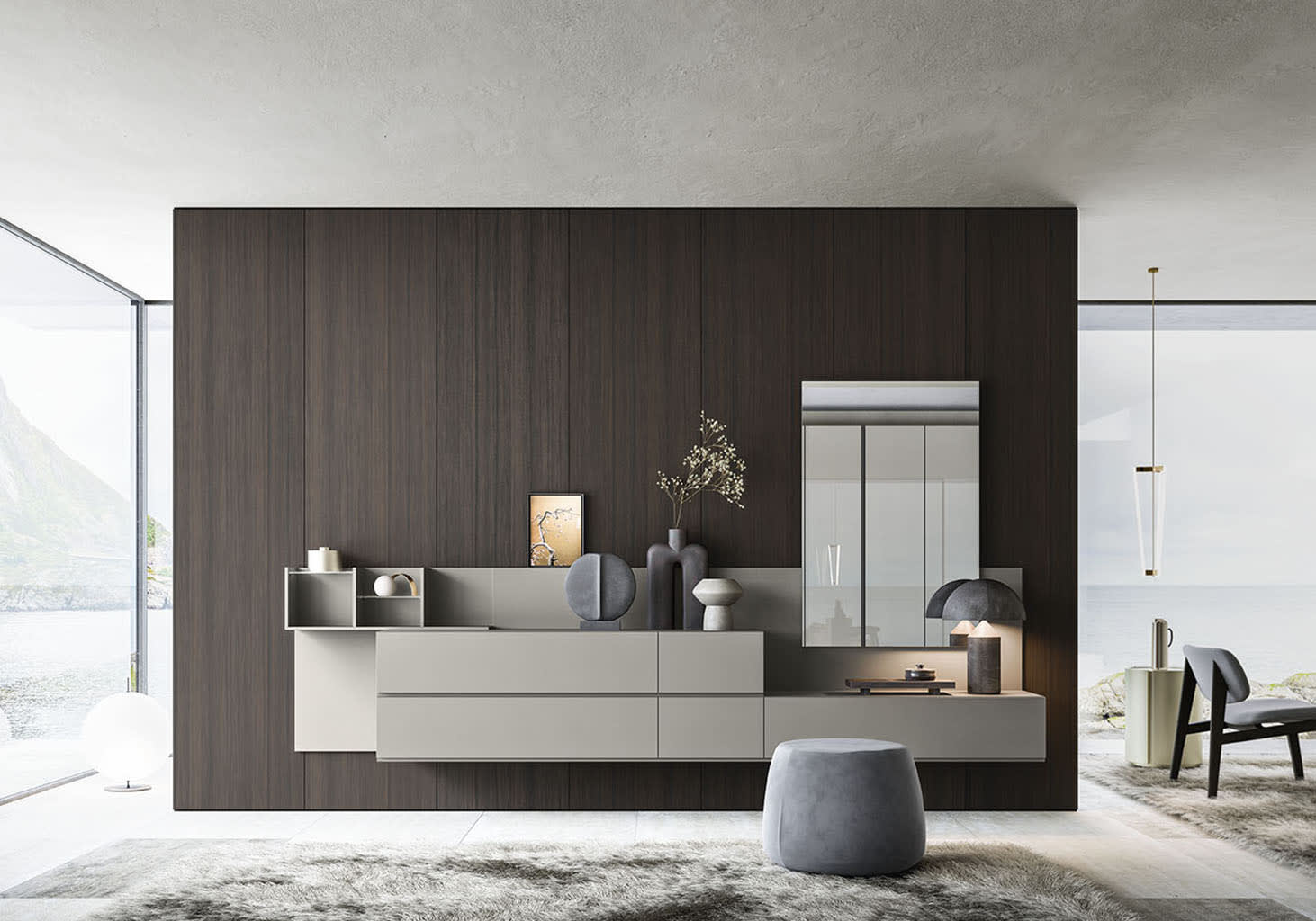 By side bedside table | ALF Dafre. Modular bedroom storage units with infinite compositional possibilities.
