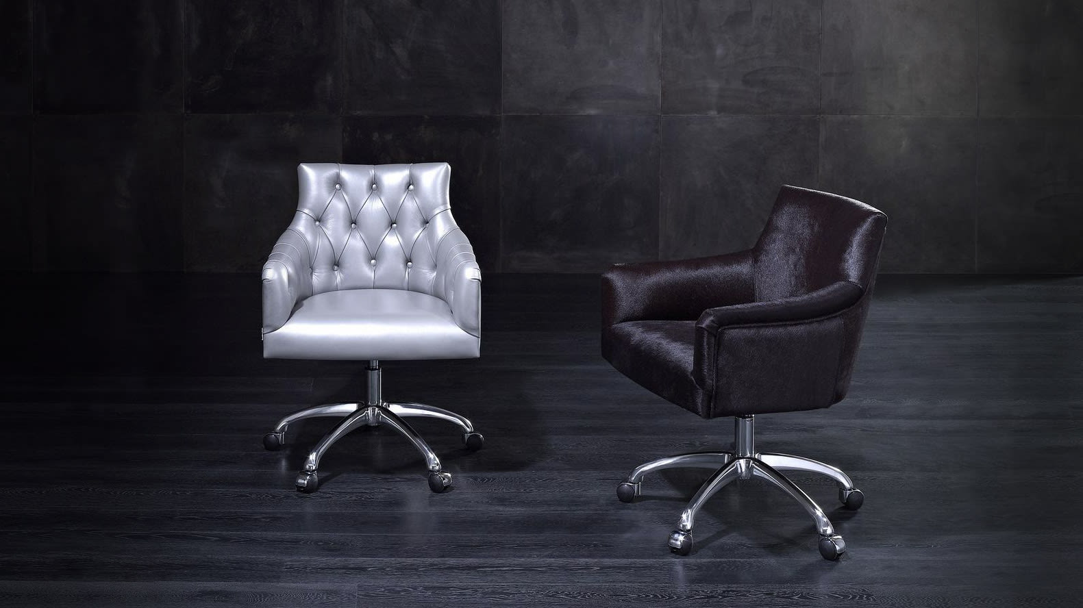 Itaca office chair | Rugiano. Adjustable office chair with capitonné or smooth upholstery options, offering supreme comfort and style.