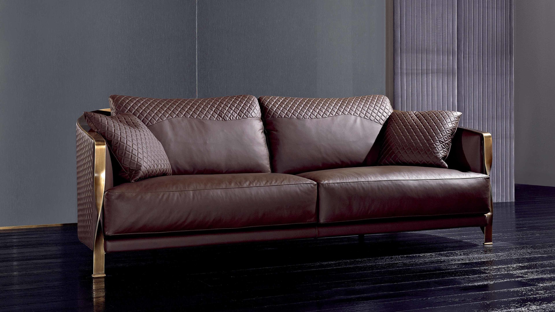 Paris sofa | Rugiano. Luxurious sofa with a unique twisted structure, available in various sizes and finishes, including elegant matelassé.