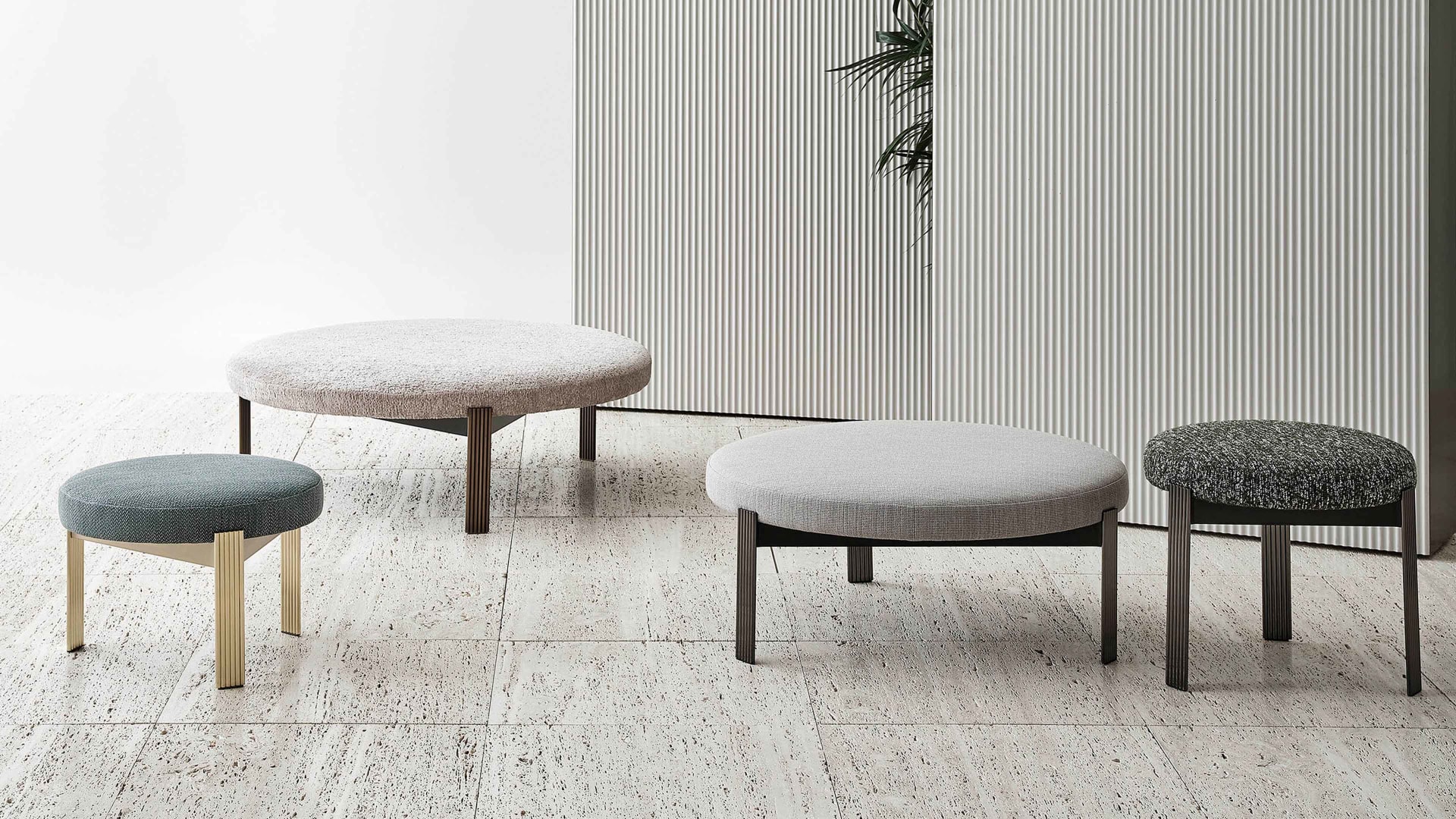 Sixty pouf | Rugiano. Versatile poufs in various sizes and heights, offering exceptional comfort and modern style for any space.