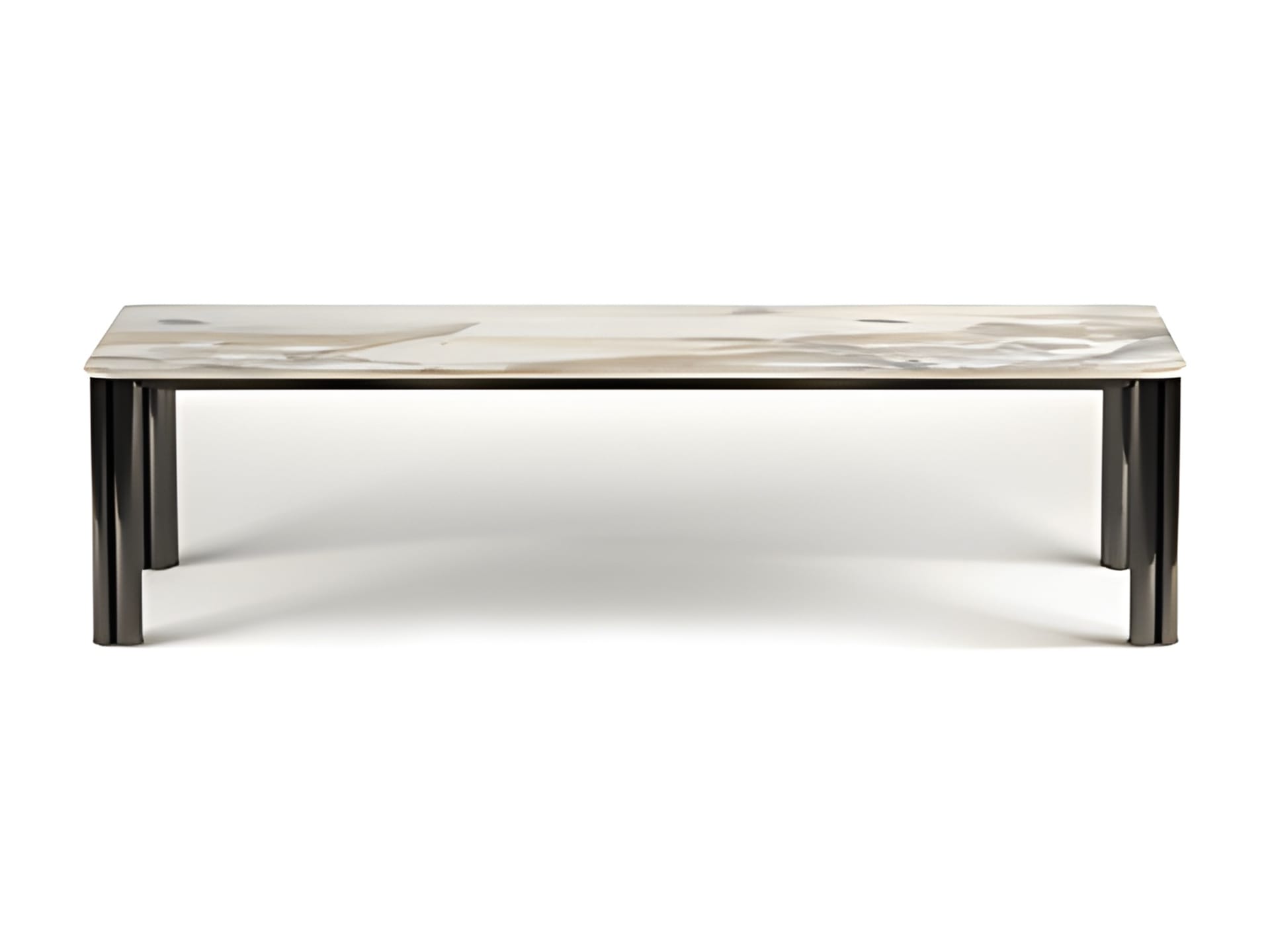 Forest table | Rugiano. An exquisite table with skilfully welded metal legs and a versatile top in wood, marble, or leather, perfect for luxurious interiors.