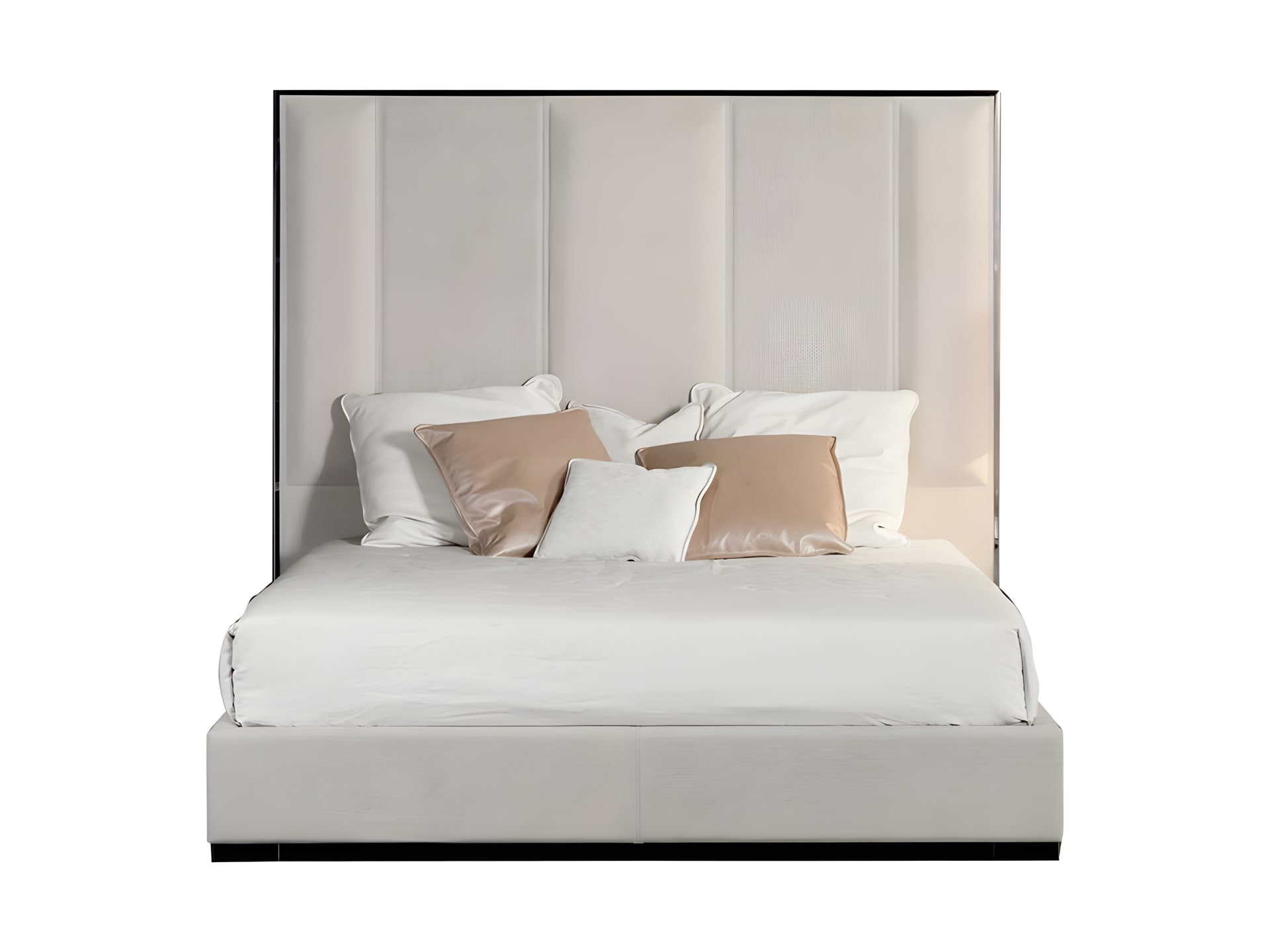 Stripe bed | Rugiano. Exquisite bed featuring an upholstered headboard with a unique geometric pattern, offering contemporary comfort and style.