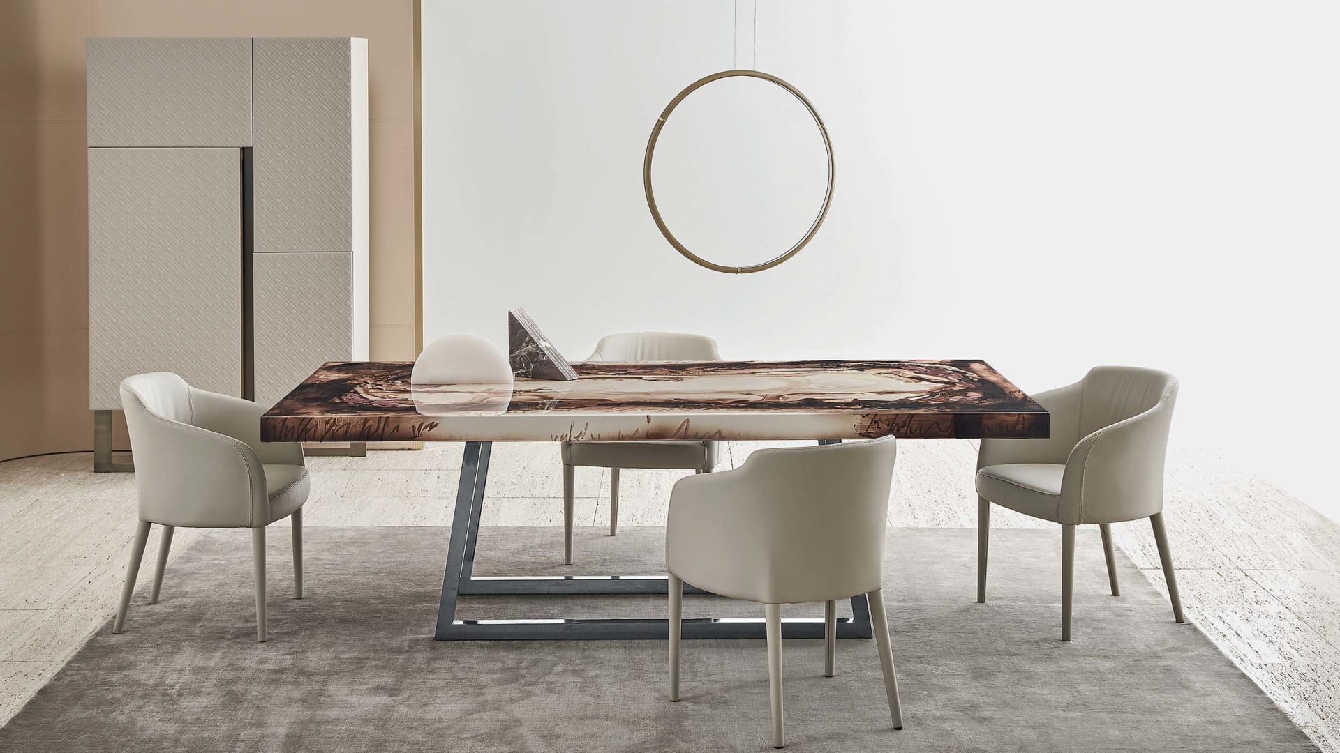 Decoro table | Rugiano. Elegant table featuring unique hand-painted finishes, creating an unparalleled masterpiece for your interior.