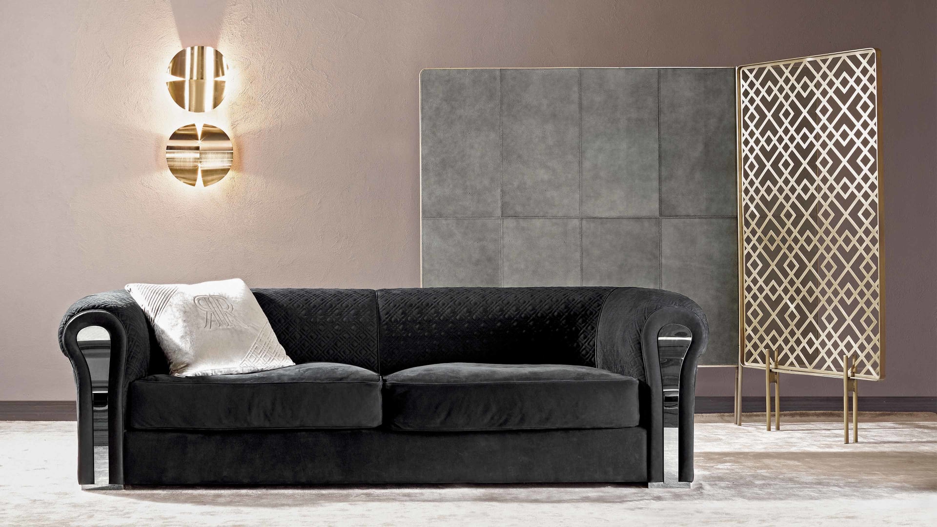 Atelier wall panel | Rugiano. Exquisite upholstered wall panel, creating a luxurious and sophisticated interior accent.