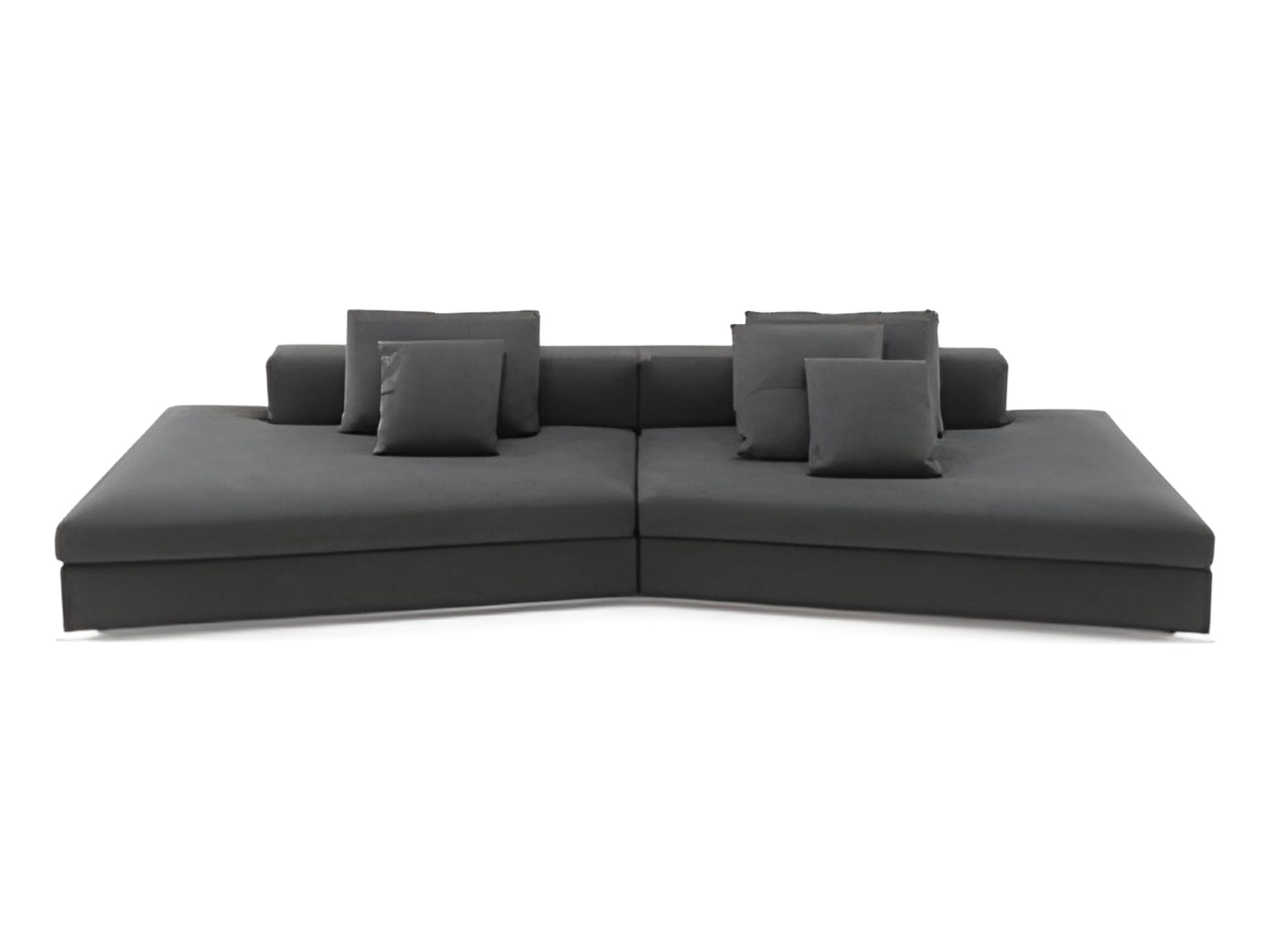 California sofa | ALF Dafre. Modular sofa with integrated wooden bookcases, creating flexible and inviting spaces.