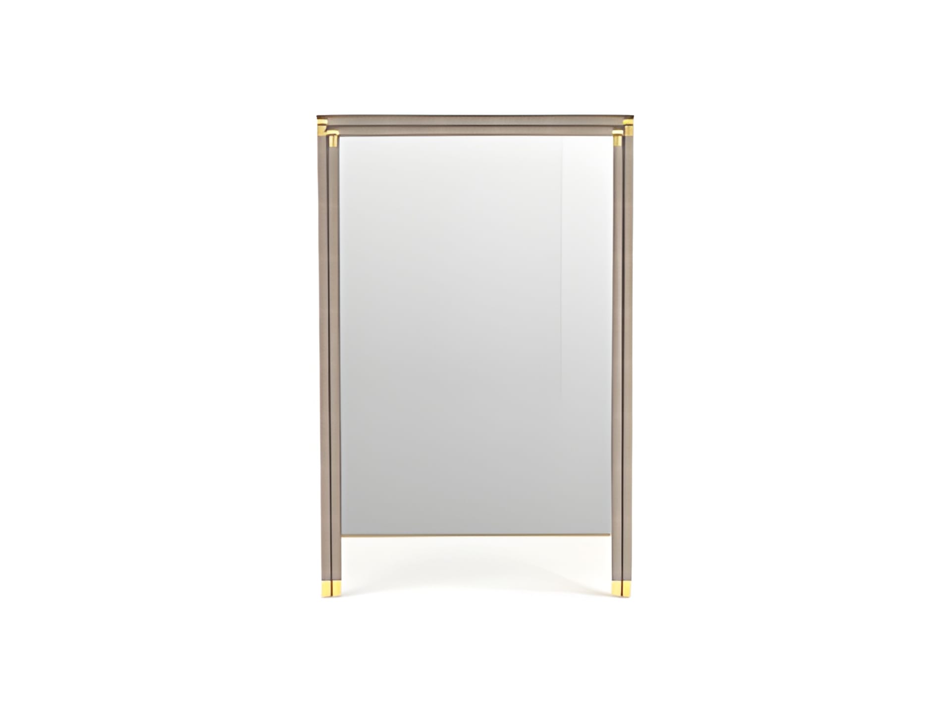 Boheme mirror | Rugiano. Elegant freestanding mirror with leather upholstery and refined metal details, perfect for luxurious interiors.