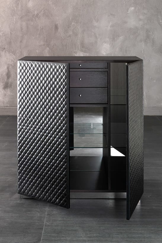Julia bar cabinet | Rugiano. Elegant bar cabinet with distinctive geometric pattern, perfect for sophisticated entertaining and storage in modern luxury interiors.