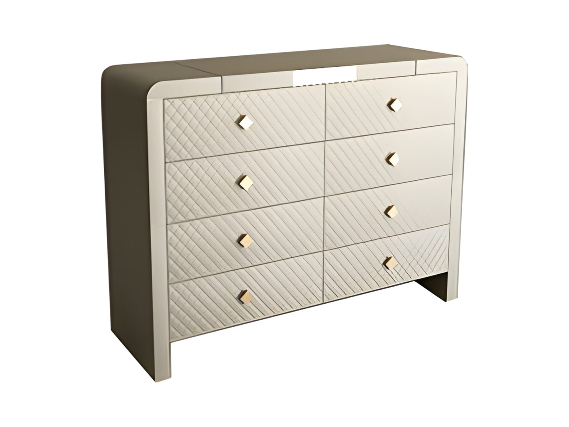 Reko chest of drawers | Rugiano. Elegant chest of drawers with geometric textured facade, offering sophisticated storage for modern interiors.