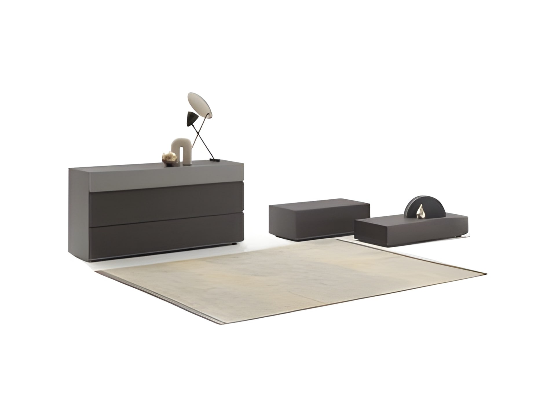 By side bedside table | ALF Dafre. Modular bedroom storage units with infinite compositional possibilities.