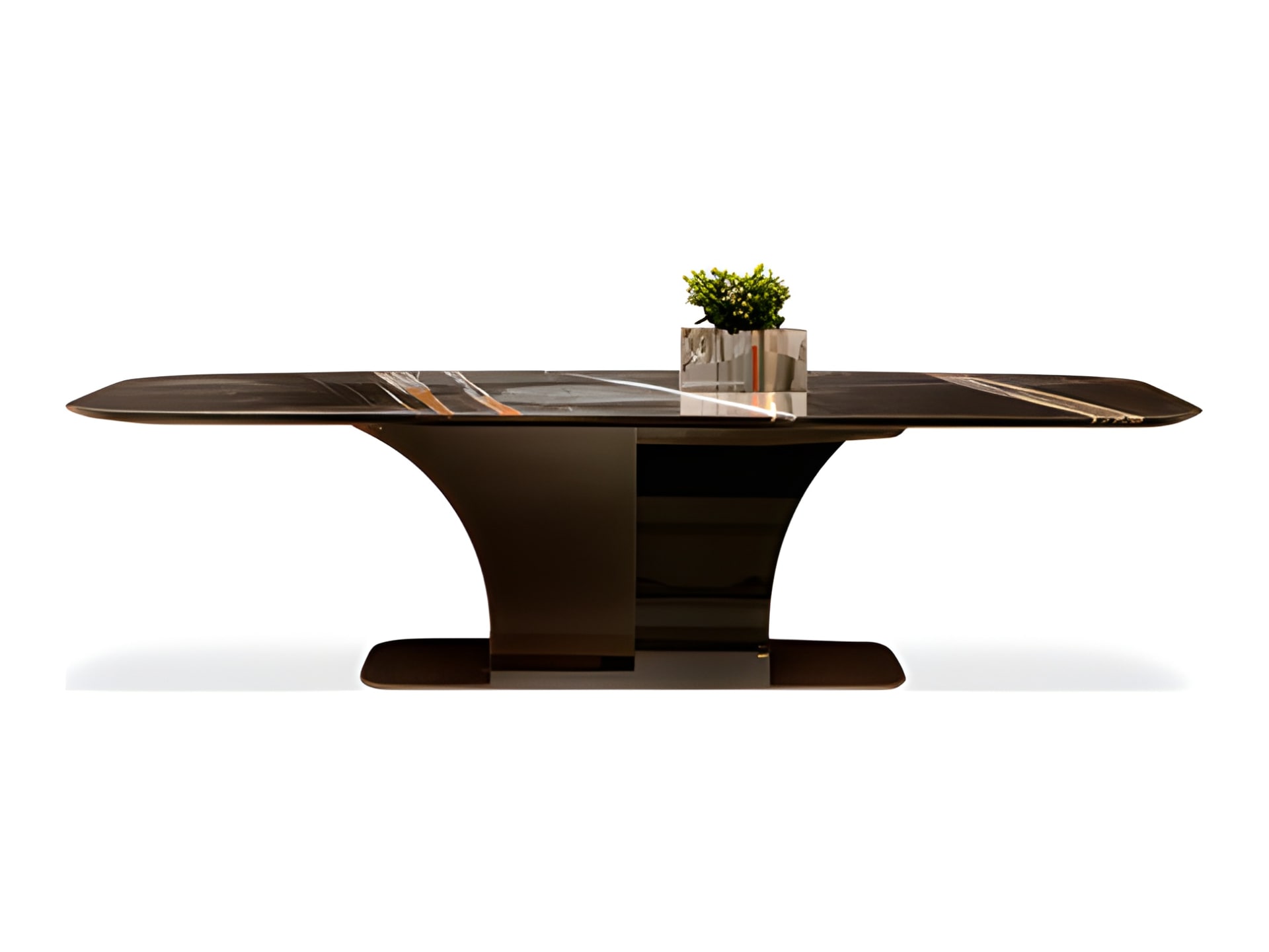 Spectro table | Rugiano. Exquisite dining table with a monumental marble top and elegant curved base, embodying modern luxury.