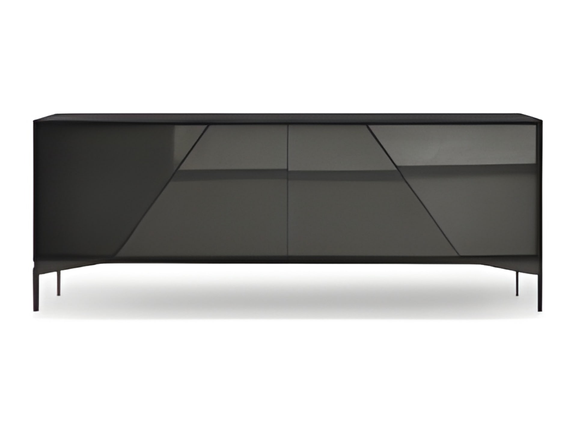 Kendo sideboard | ALF Dafre. Sideboard with unique geometric doors creating a light and shadow effect, available in various finishes.