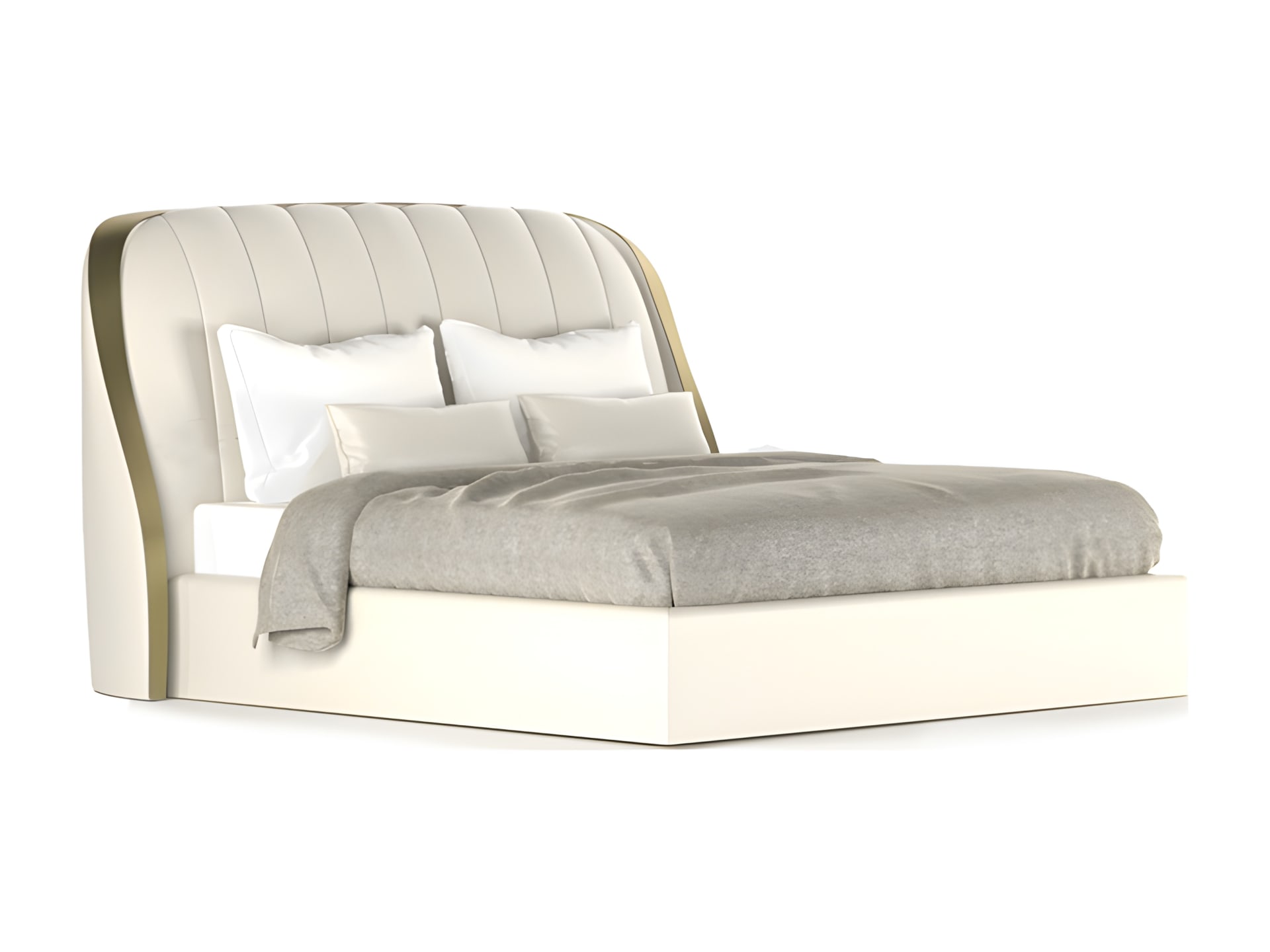 Dama bed | Rugiano. Elegant upholstered bed blending modern design with Art Deco touches for a luxurious bedroom.
