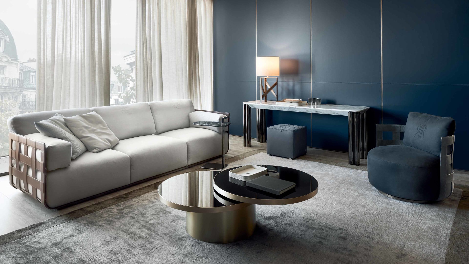 Braid armchair | Rugiano. Luxurious upholstered armchair offering exceptional comfort and modern design, available in two versatile shapes.