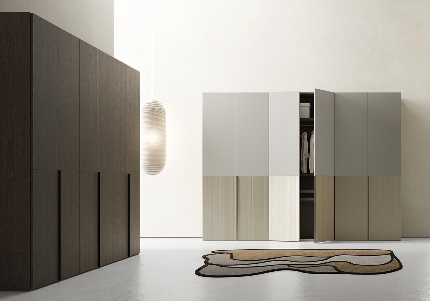 Sei wardrobe | ALF Dafre. Modern hinged door with clean lines, silent closing, and seamless integration into any interior.