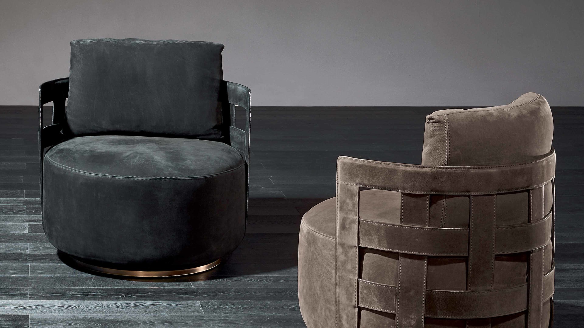 Braid armchair | Rugiano. Luxurious upholstered armchair offering exceptional comfort and modern design, available in two versatile shapes.