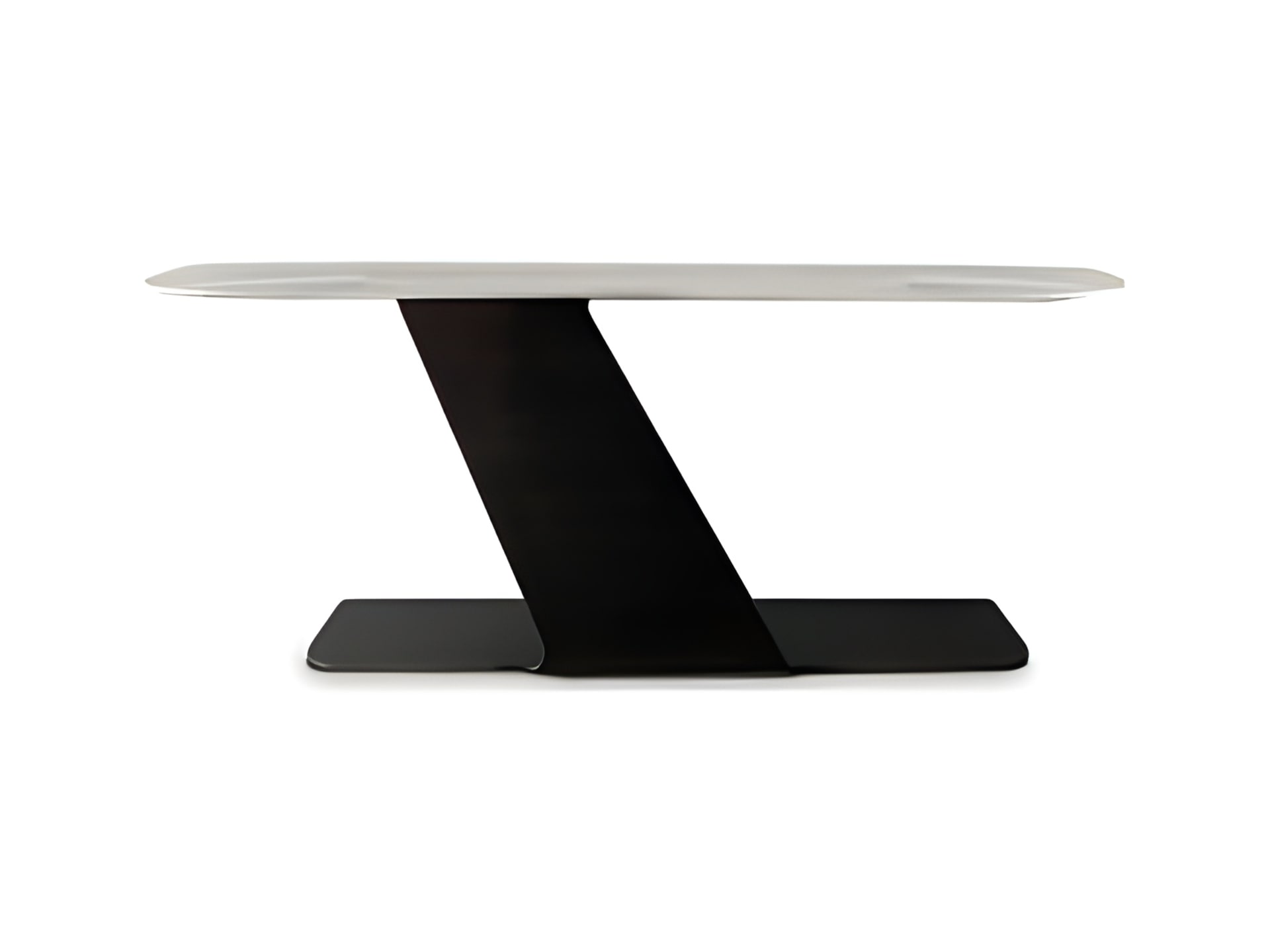 Wally console | Rugiano. Exquisite console with a marble top and unique geometric metal base.