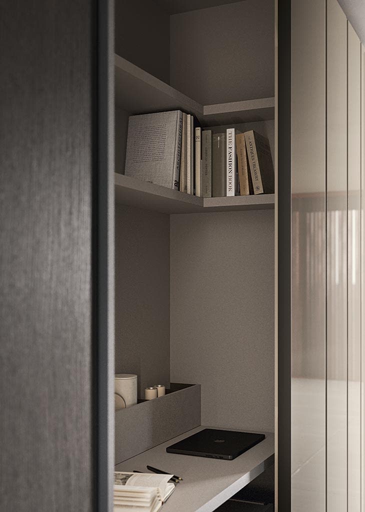 Code wall panel | ALF Dafre. Sleek Code sliding door by Enrico Cesana with soft-close mechanism for modern space division.