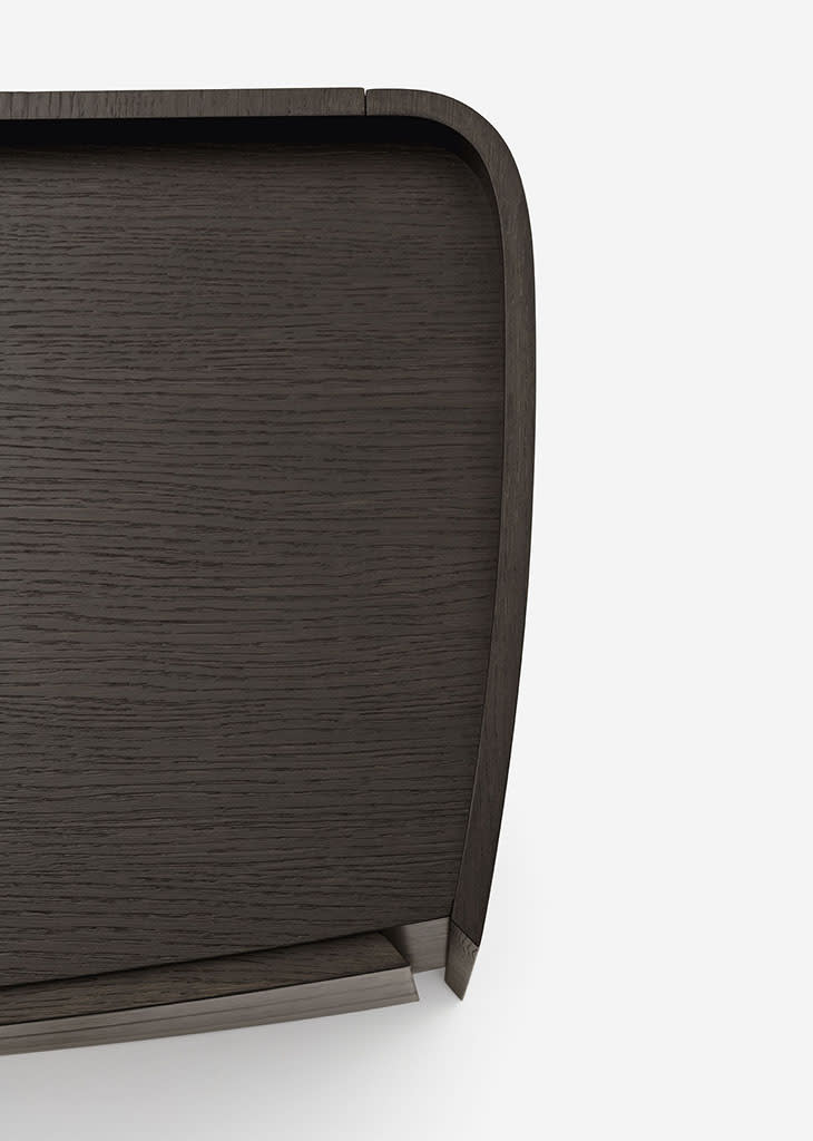 Adj bedside table | ALF Dafre. Elegant bedroom storage units with rounded, seamless design, creating harmony and fluidity.