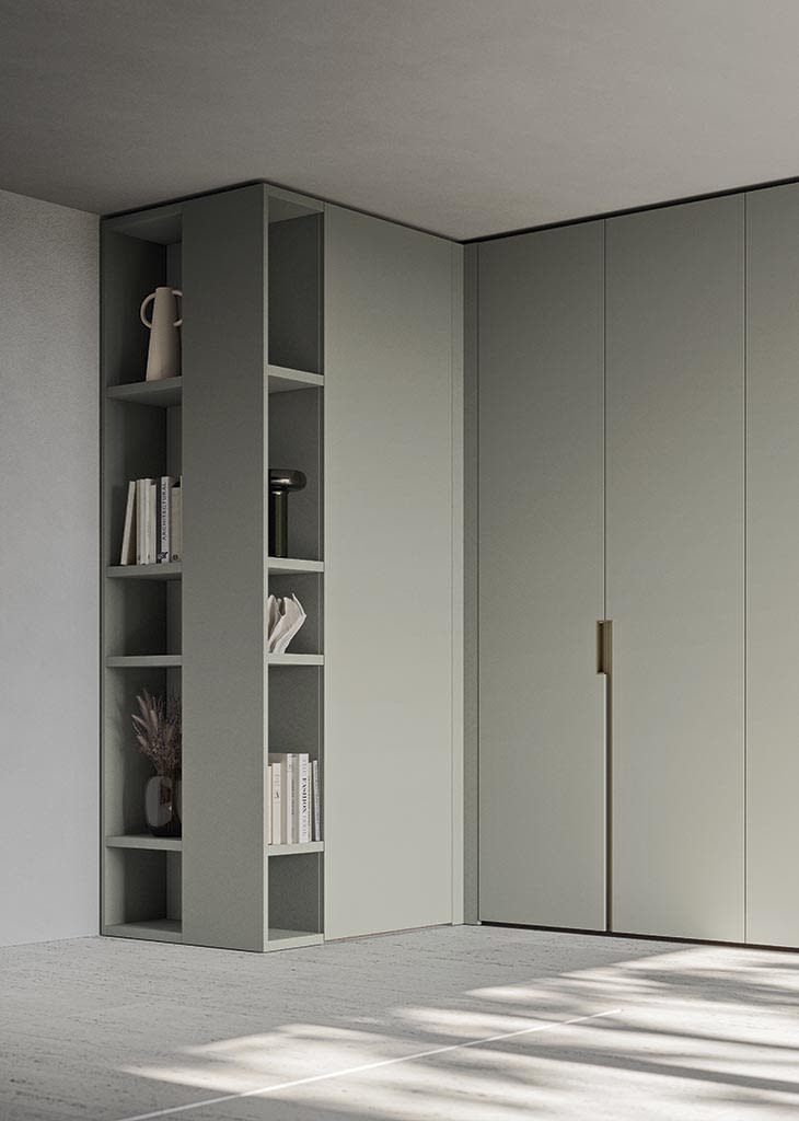 Go wardrobe | ALF Dafre. Elegant swinging door with versatile handle configurations, perfect for modern interiors.