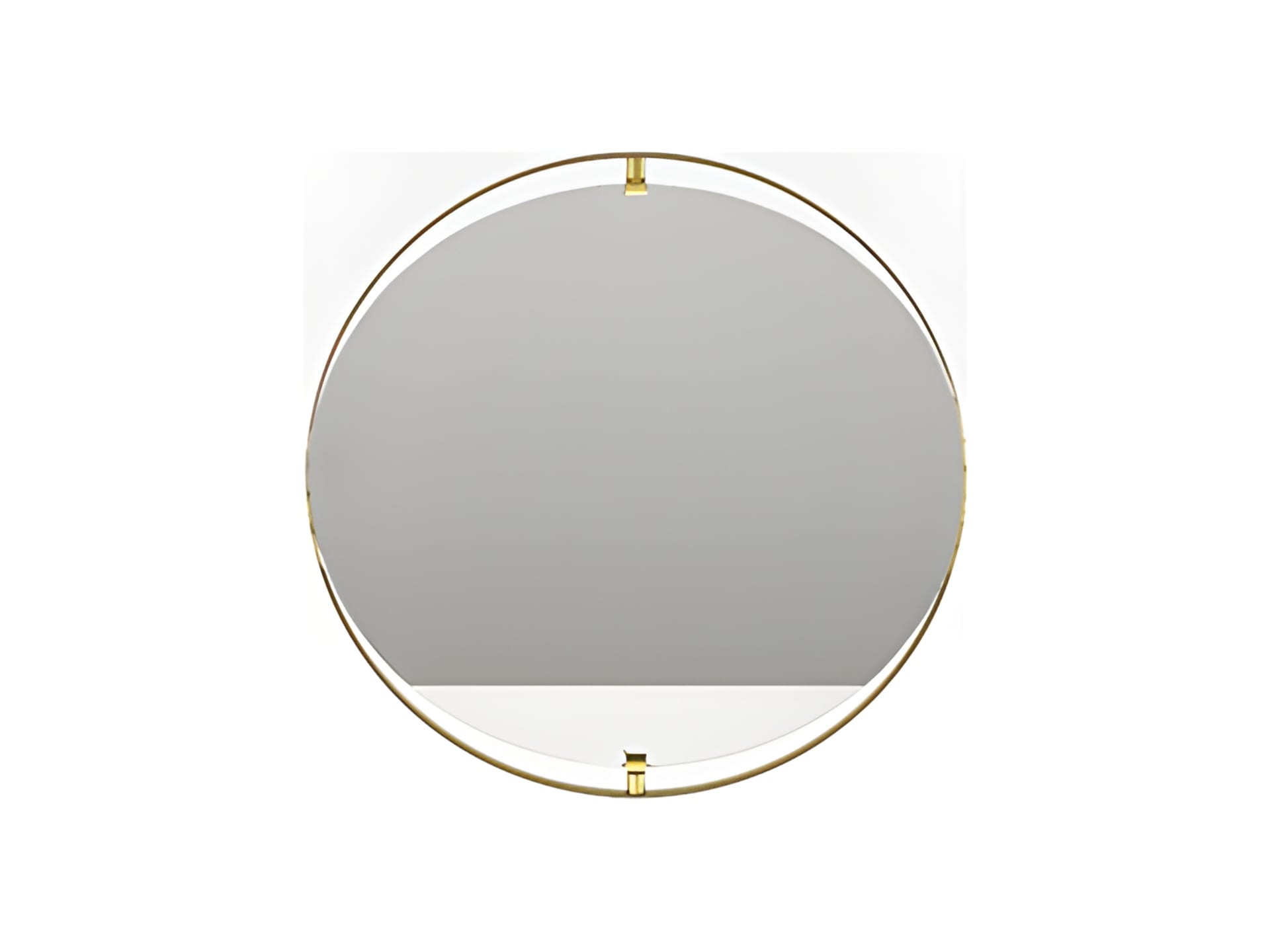 Ofelia mirror | Rugiano. Round designer mirror with a luxurious bronze frame and glossy brass details, blending Art Deco and modern styles.