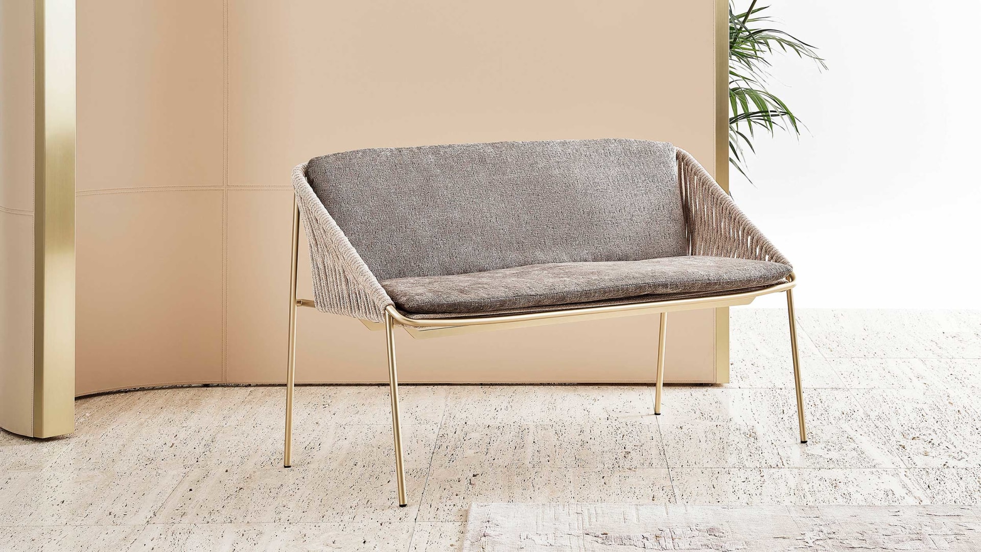 Demetra In chair | Rugiano. Luxurious seating with elegant velvet rope detailing and exceptional comfort.