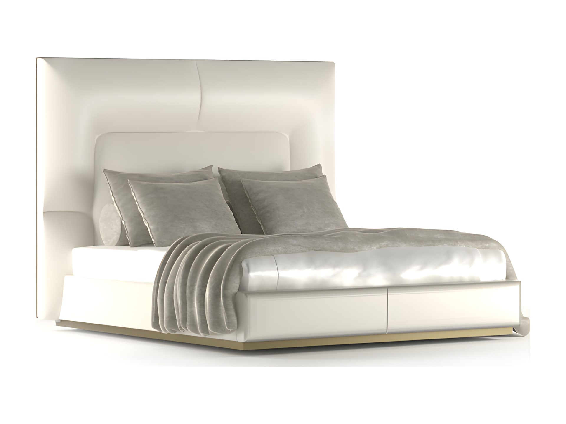 Prince bed | Rugiano. Luxurious upholstered bed with a majestic high headboard, offering unparalleled comfort and refined style for any contemporary bedroom.