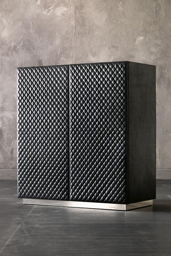 Julia bar cabinet | Rugiano. Elegant bar cabinet with distinctive geometric pattern, perfect for sophisticated entertaining and storage in modern luxury interiors.