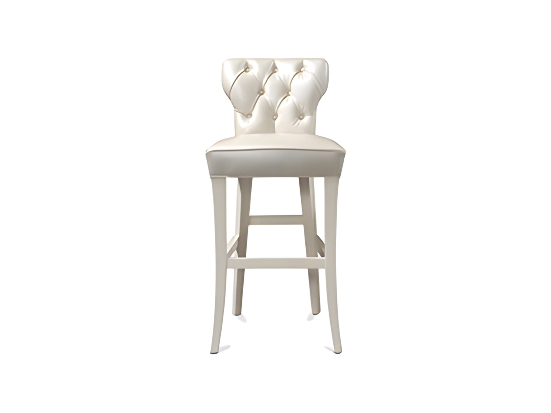 Guendalina 1 bar chair | Rugiano. Elegant, high-end barstool with a distinctive tufted back, perfect for sophisticated interiors.