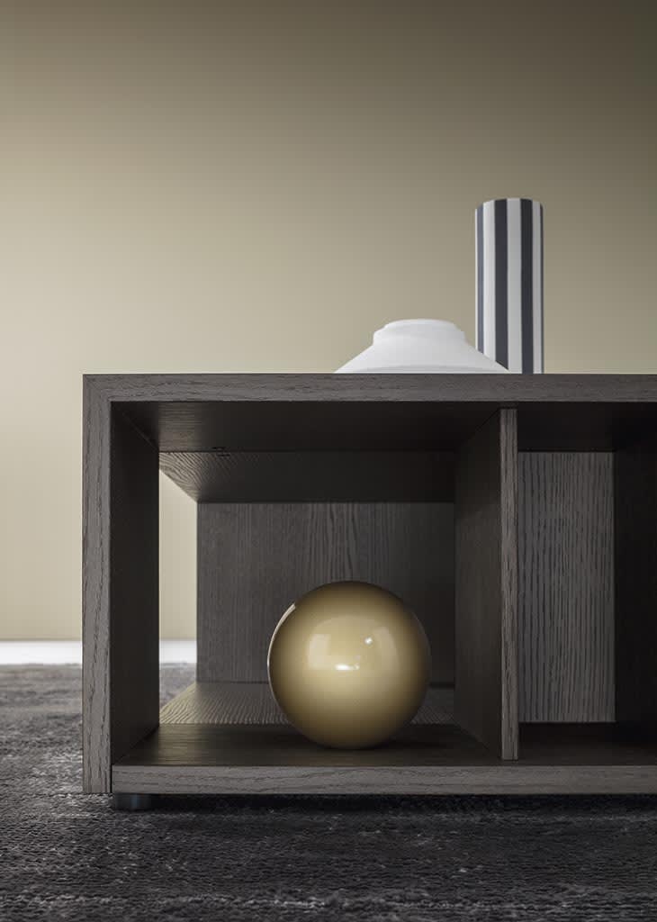 Norman side table | ALF Dafre. Elegant occasional table with a wooden frame and contrasting cement resin insert.