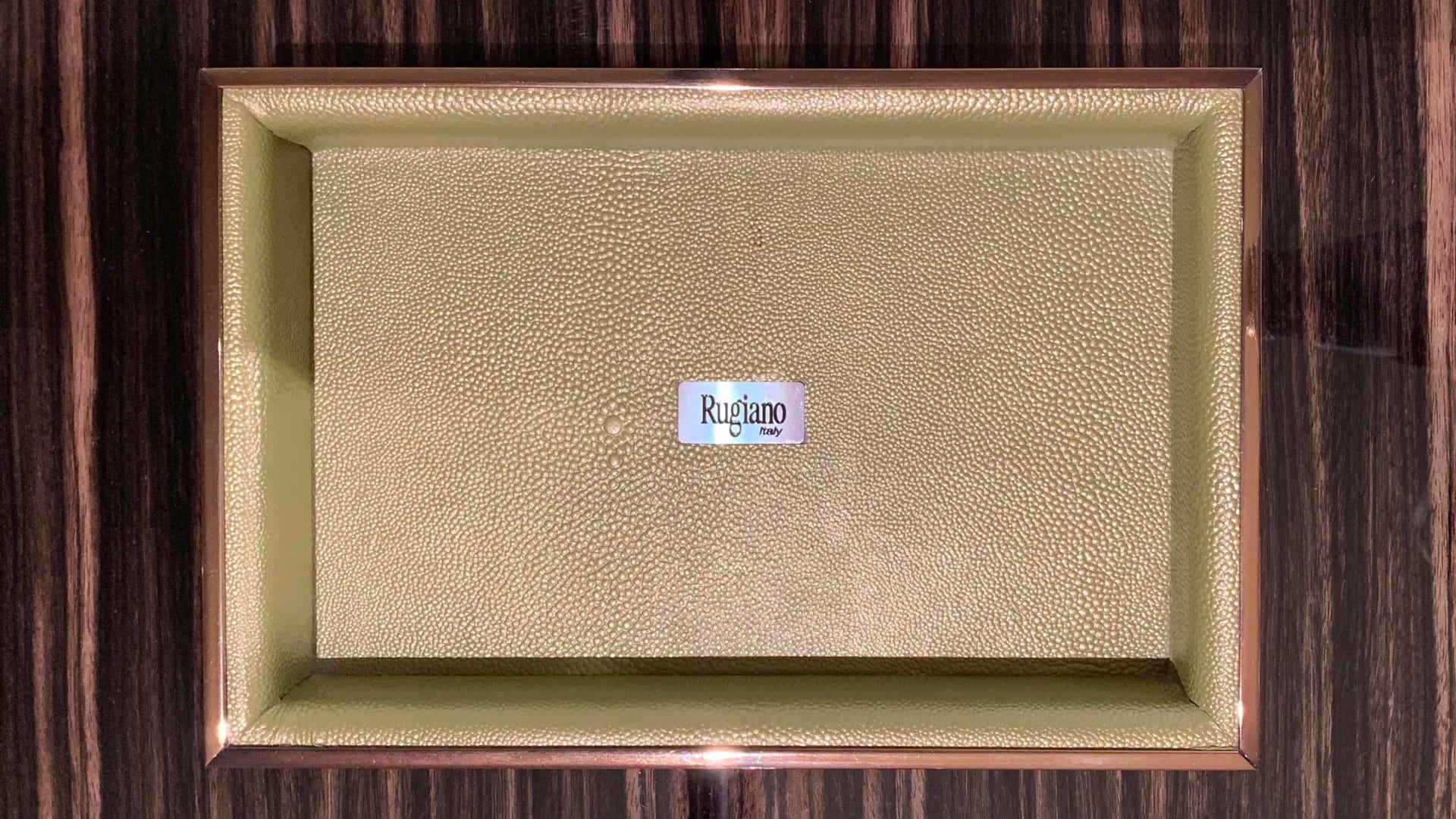 Elegance decorative object | Rugiano. Exquisite tray with a metal frame and leather finish for elegant space organization.