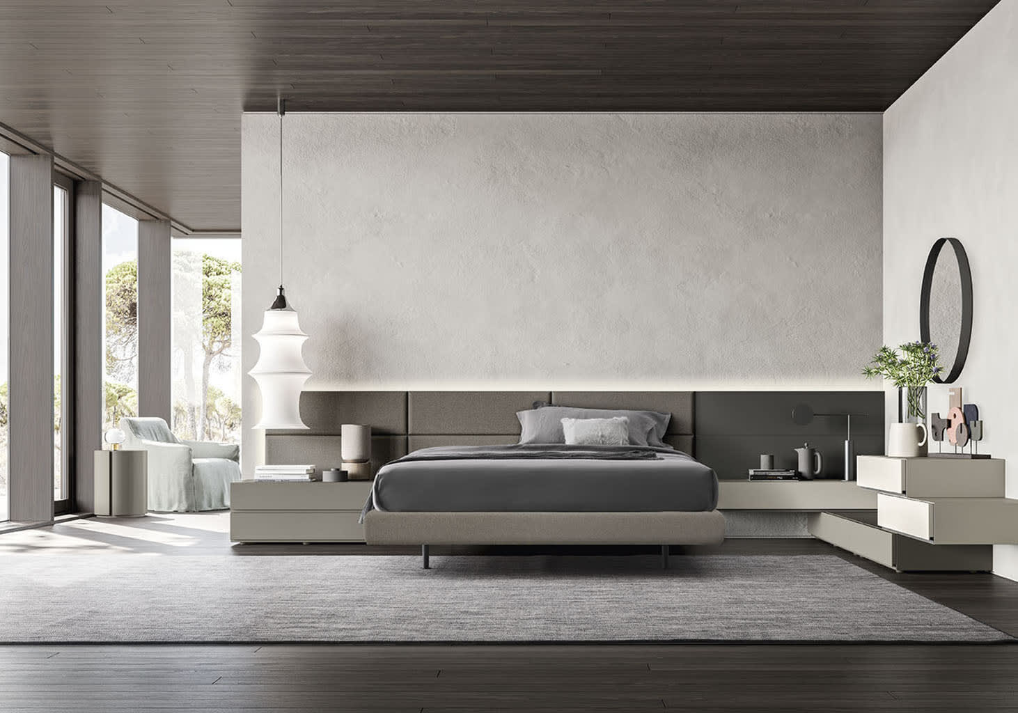 By side bedside table | ALF Dafre. Modular bedroom storage units with infinite compositional possibilities.
